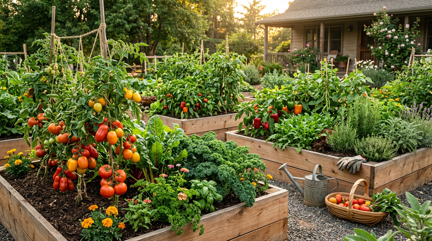 Vegetable garden harvest